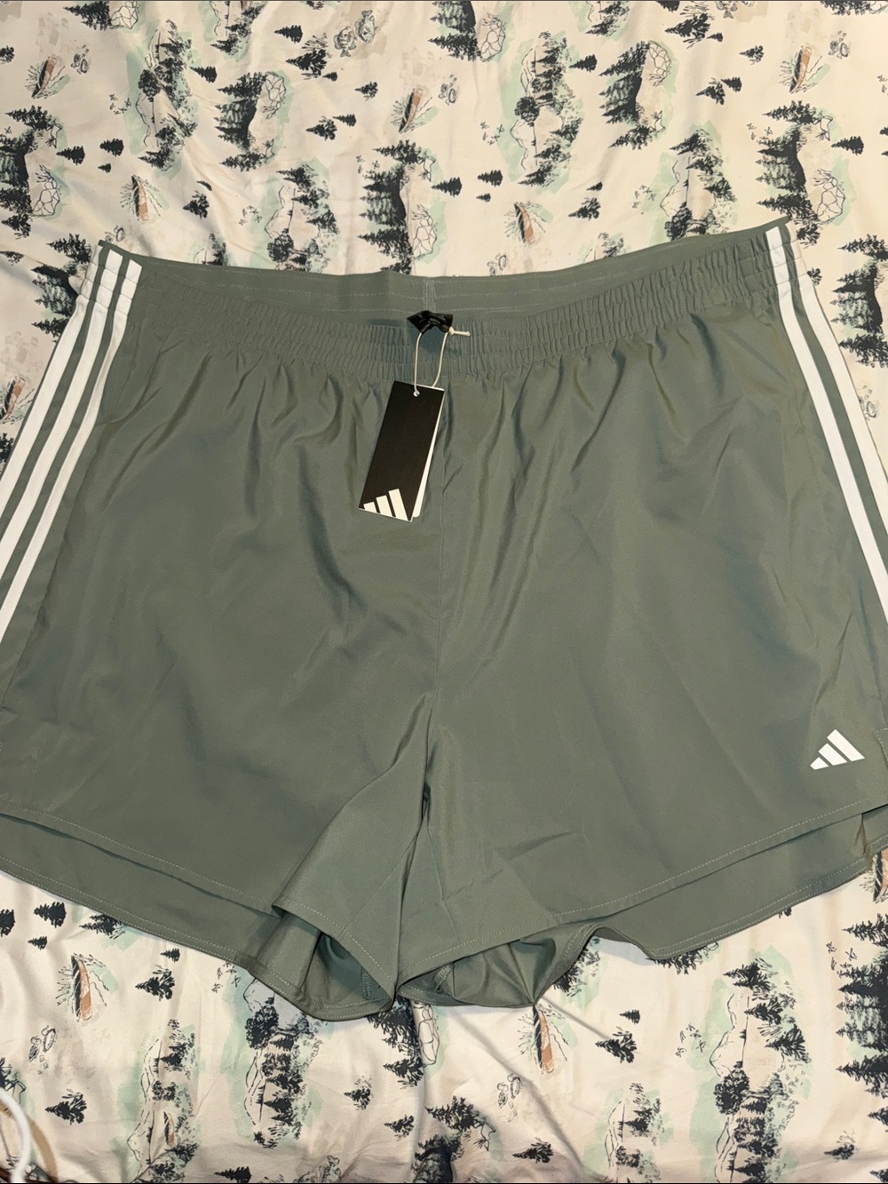 adidas Women’s NEW  Sage Green 3-Stripe Athletic Shorts 2X or 3x